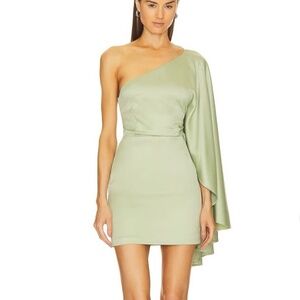 Michael Costello x Revolve Livvy Mini Dress in Sage
